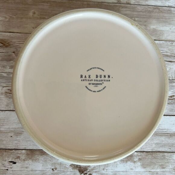 Rae Dunn by Magenta Off-White Red Interior Enjoy Ceramic Pet Dish Bowl One Size - Picture 3 of 7